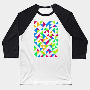 Creative Geometric Colourful Triangle Pattern #18 Baseball T-Shirt